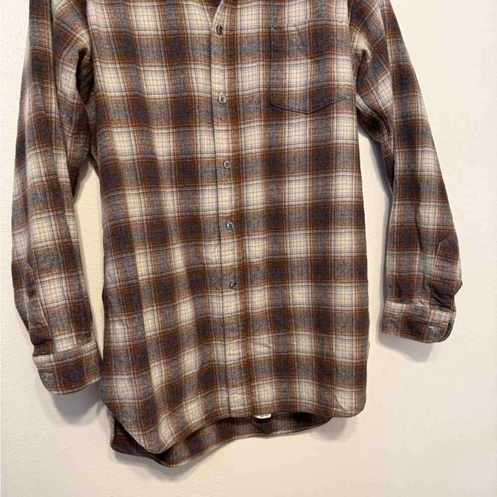 Pendleton Brown Plaid Wool Shirt - image 3